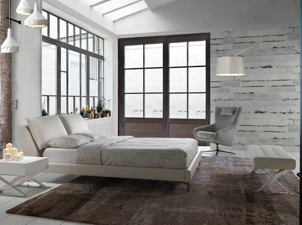 Angel Cerda White Leatherette Bench, Chrome Legs, 120x45x42 cm 4
