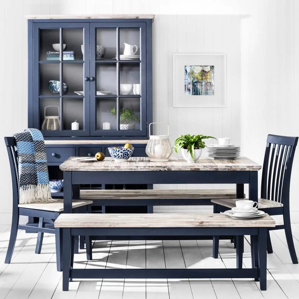 Statement Furniture Florence Rectangle Extendable Kitchen Dining Table in Navy 2