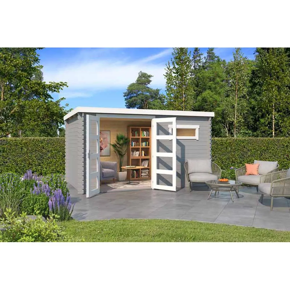 Lasita Maja Ltd Augusta-Log Cabin, Garden Room, Home Office - L400xW254.9xH216.6 cm in Light Brown 3