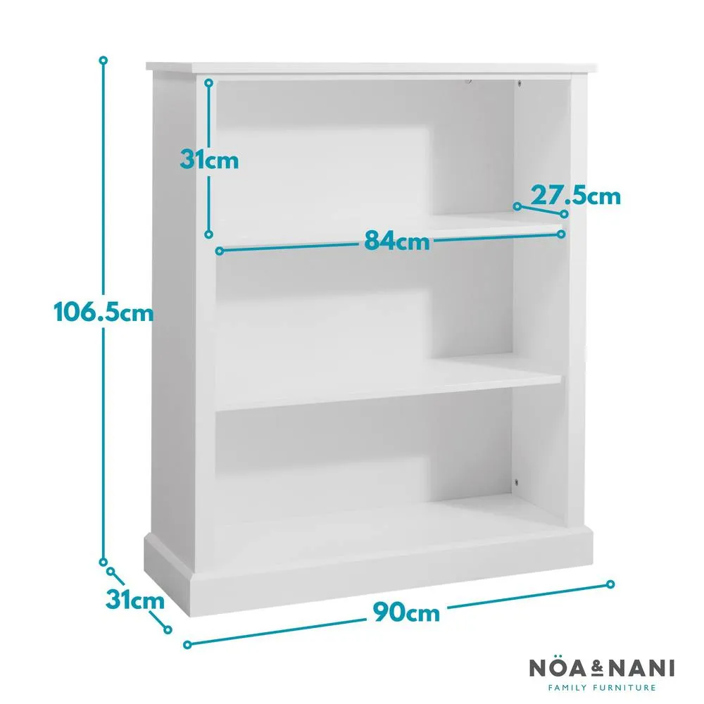 Nöa and Nani Hemming 3 Tier Low Bookcase in White 5