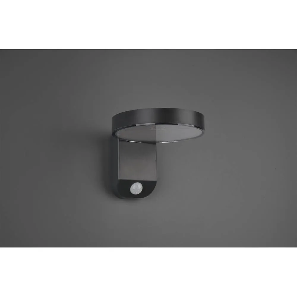 Netlighting Posadas Modern Outdoor Modern Wall Lamp Anthracite 3000K IP44 PIR in Black 3