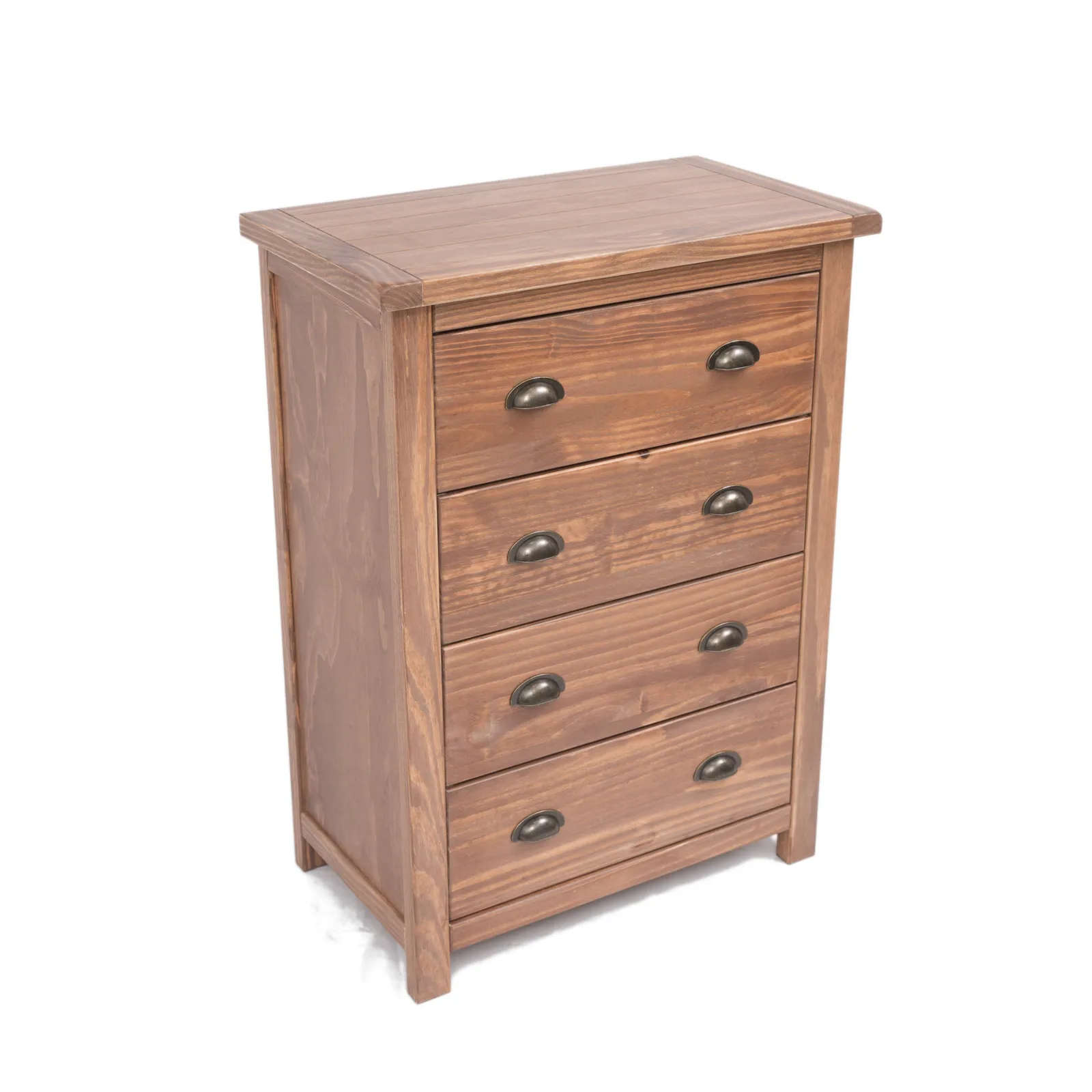 Cabinet Bits Padua 4 Drawer Chest of Drawers Brass Cup Handle in Brown 3