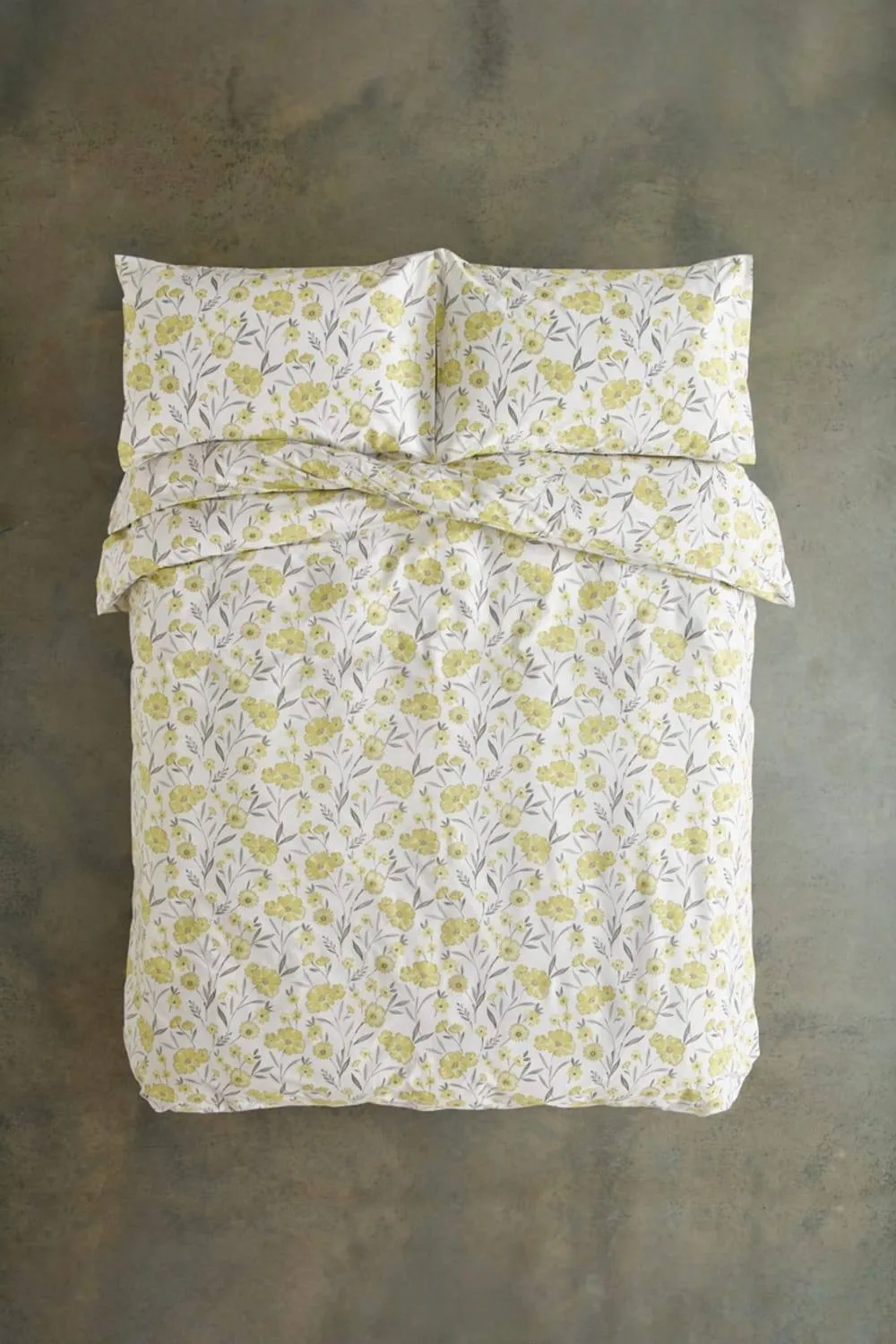 Deyongs Mellow Cotton Printed Duvet Set in Yellow 2