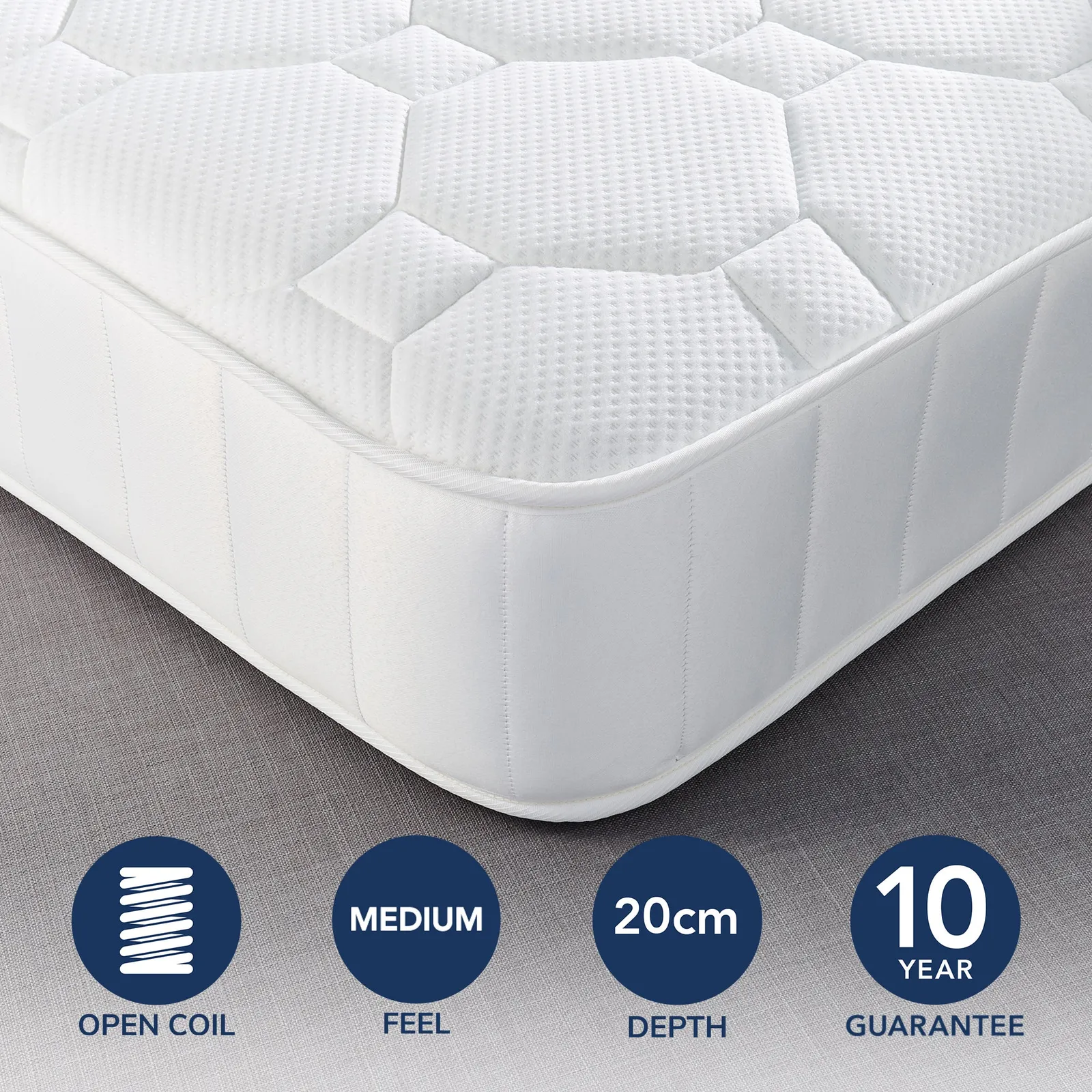 Fogarty Just Right Gel Top Orthopaedic Open Coil Mattress White
