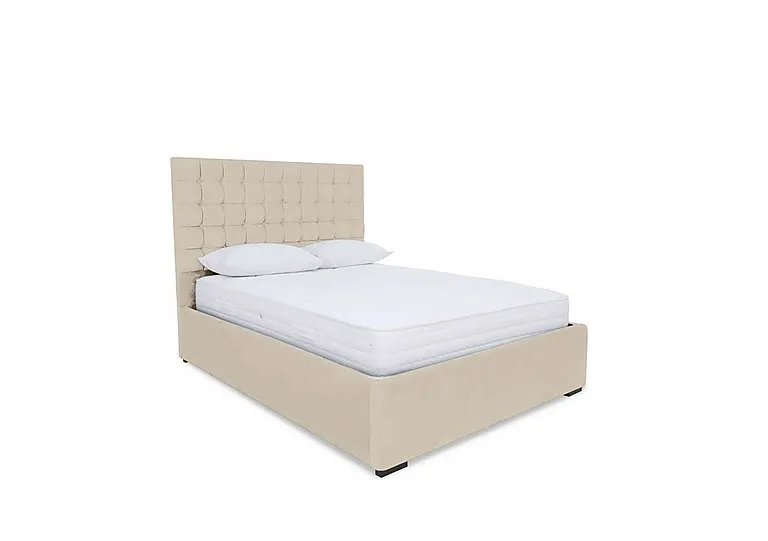 Dice Ottoman Bed Frame - Small Double - Plush Ecru