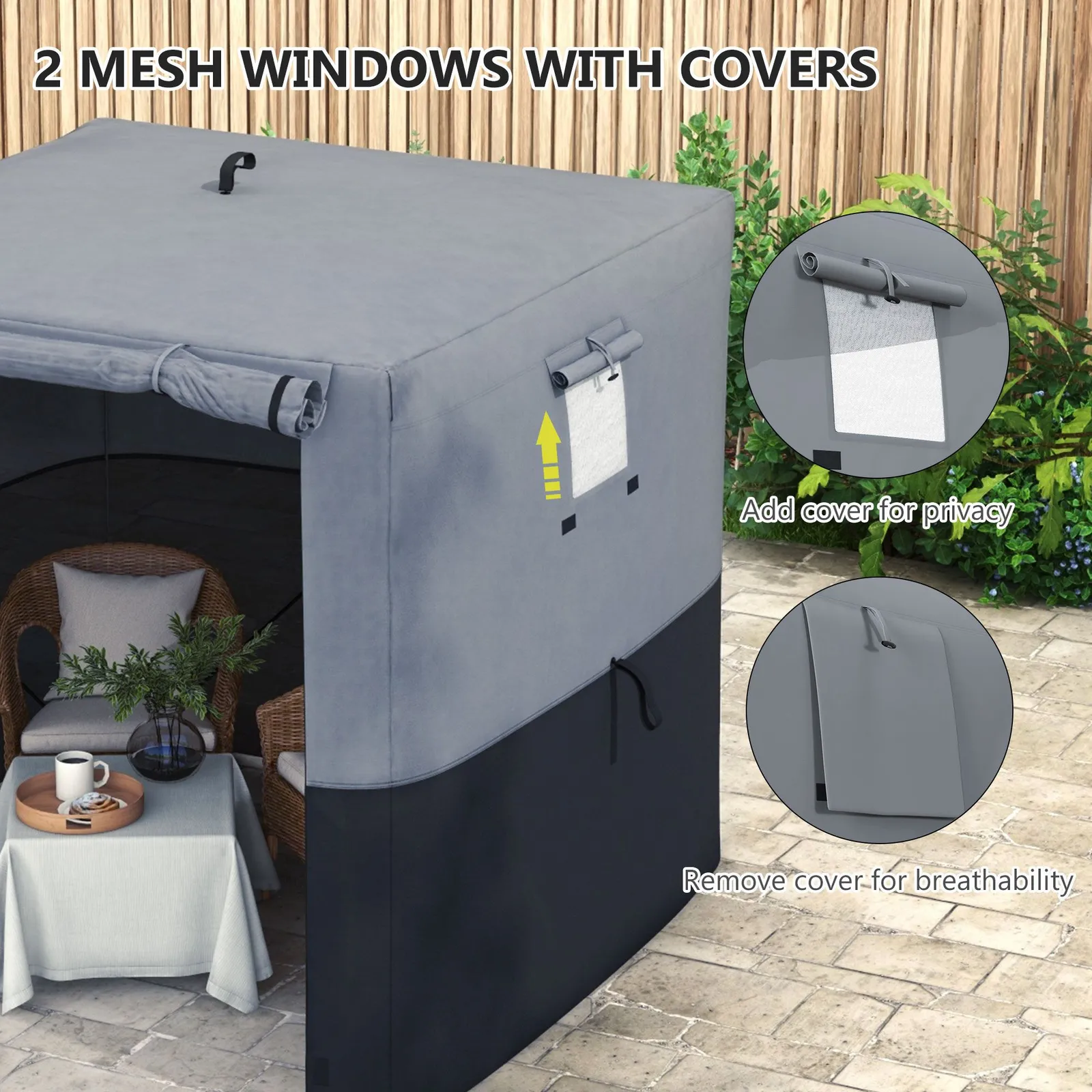 OUTSUNNY 2 x 2m Pop Up Gazebo with Sides Easy up Party Tent with Carry Bag in Black 6