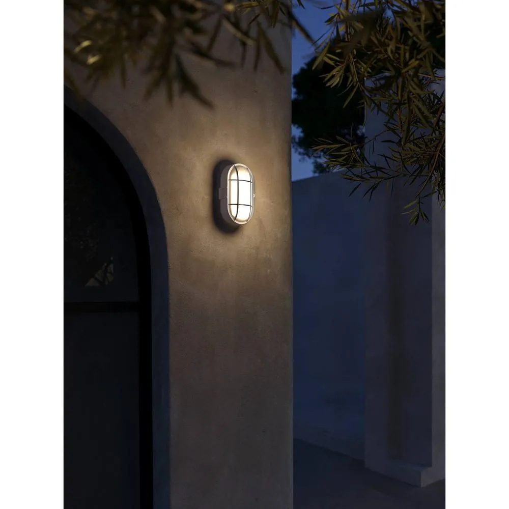 Netlighting Fond Oval Outdoor Bulkheads Wall Lamp White E27 15W IP44 2