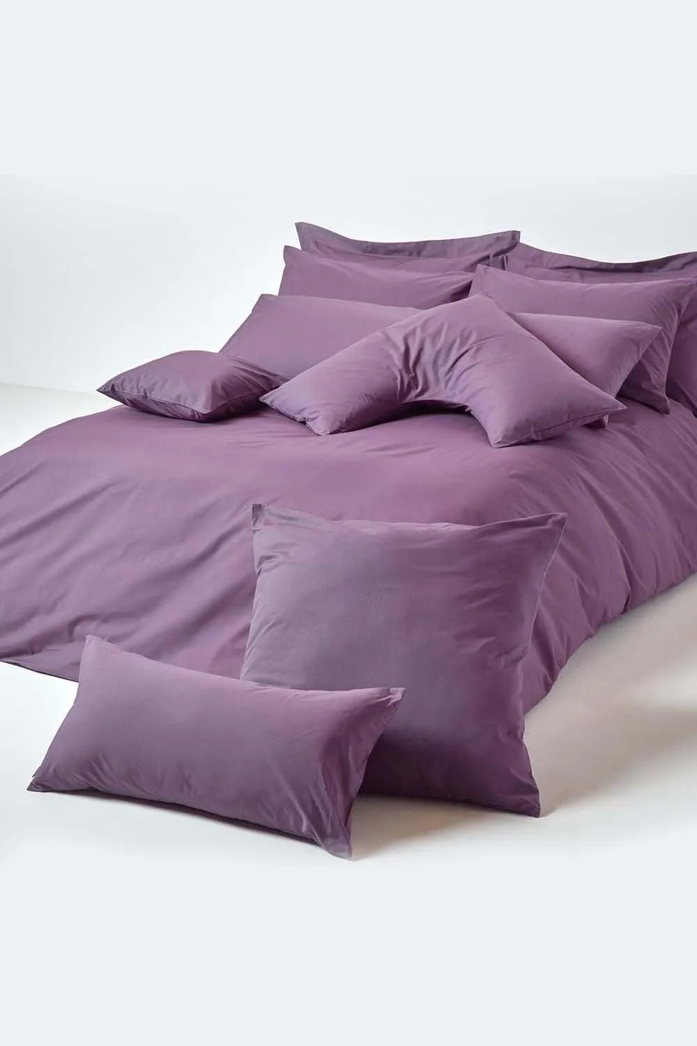 Homescapes Egyptian Cotton Housewife Pillowcase 200 TC, King Size in Grape 5