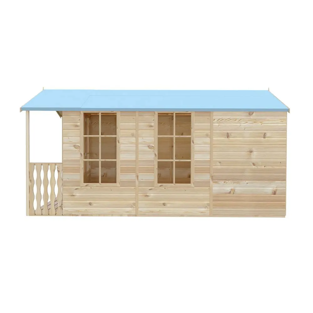 Shires Delmora 8x14 Shiplap Summerhouse with Veranda - L4186xW2456xH2174 mm in Light Brown 4