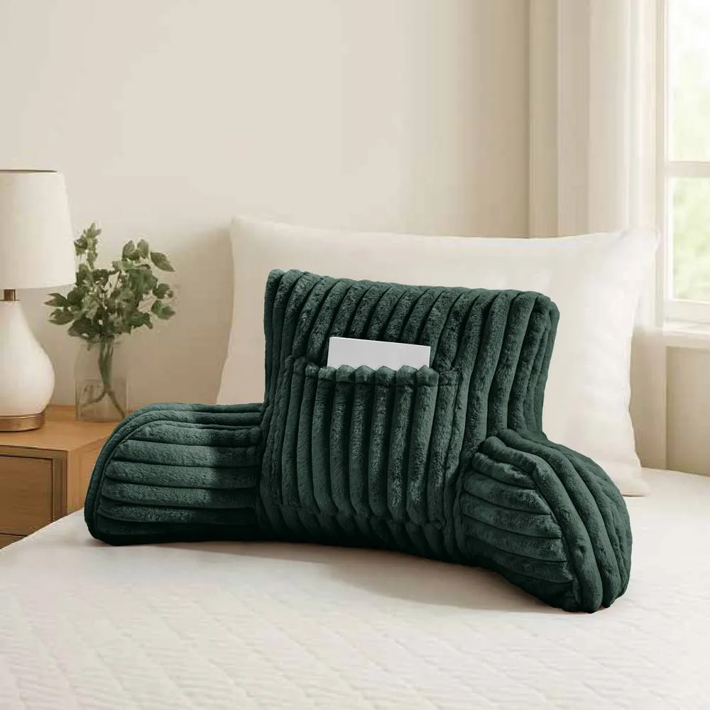 GAVENO CAVAILIA Super Comfy Ribbed Warm Cuddle Cushion in Dark Green