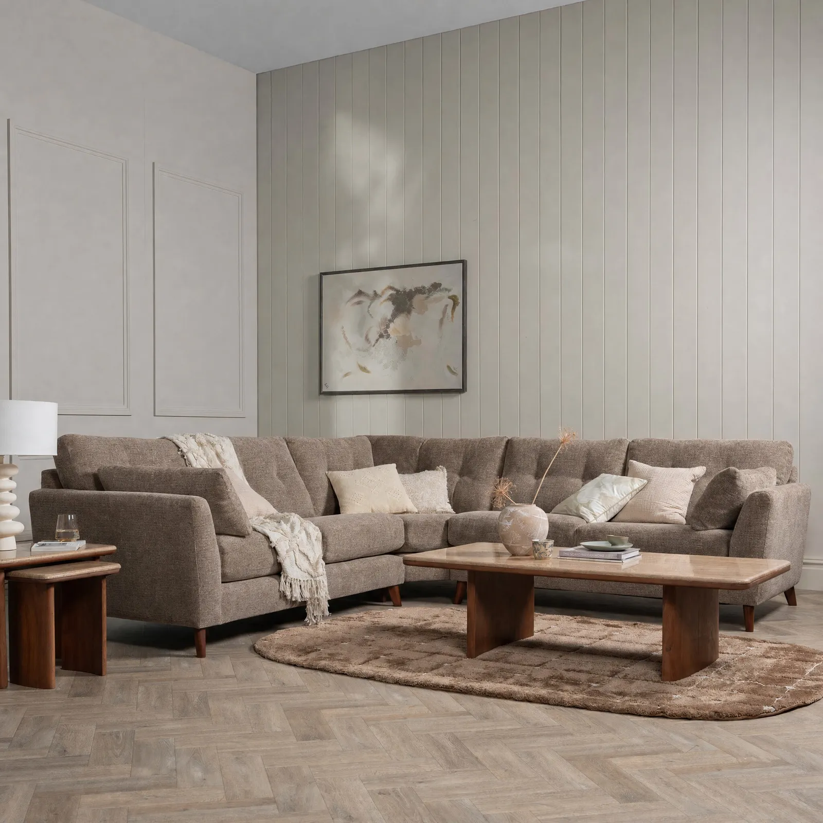 Benton Large Corner Sofa, Brown | Barker & Stonehouse 2