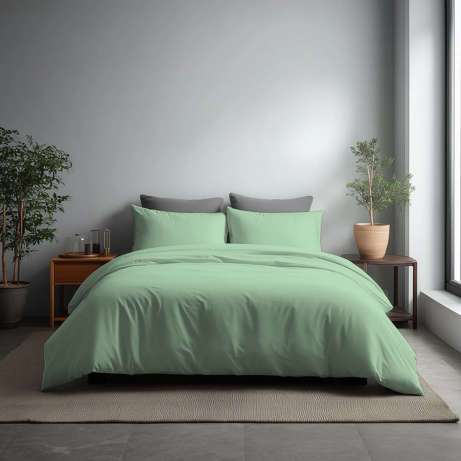 Snug City Microfibre Soft Touch Duvet Cover & Pillowcase/s Set Bed Linen in Duck Egg Blue