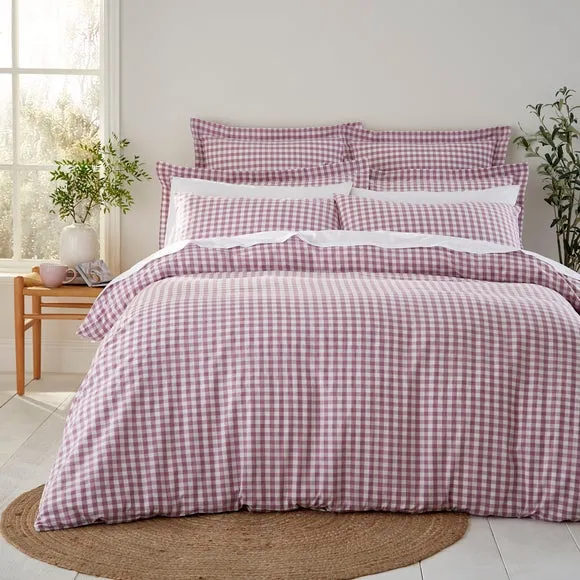 Portloe Gingham Woven 100% Cotton Standard Pillowcase Pair 2