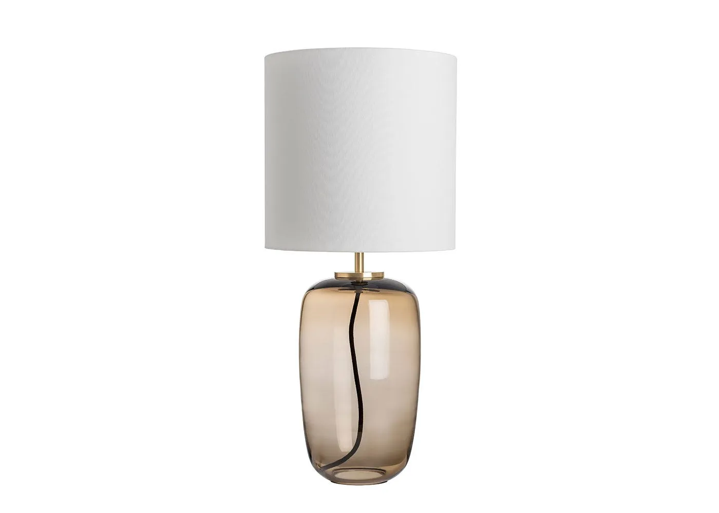 Hadeland Glassverk Vega Table Lamp Cocoa & Brass with White Shade 1