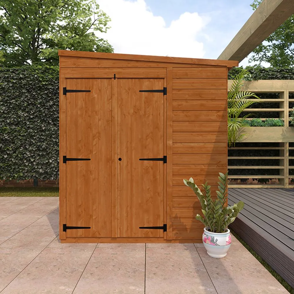 Buttercup Farm 8x6 Flex Pent Double Door 12mm Flex - L238.8 x W175 x H203 cm in Burnt Orange 5