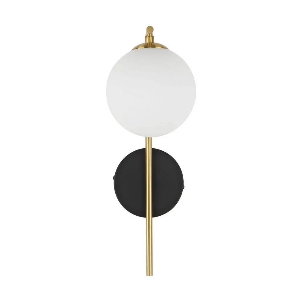 Netlighting Savoy Globe Wall Lights Opal Satin Gold Matt Black LED G9 1x5W
