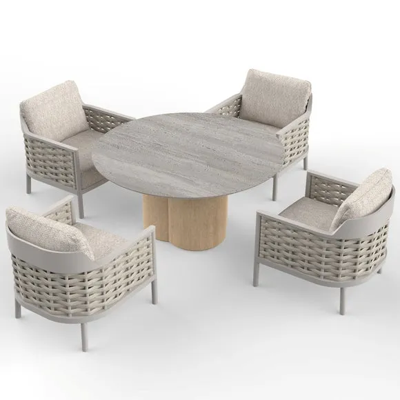 Olma Round 4 Seater Garden Dining Set 2