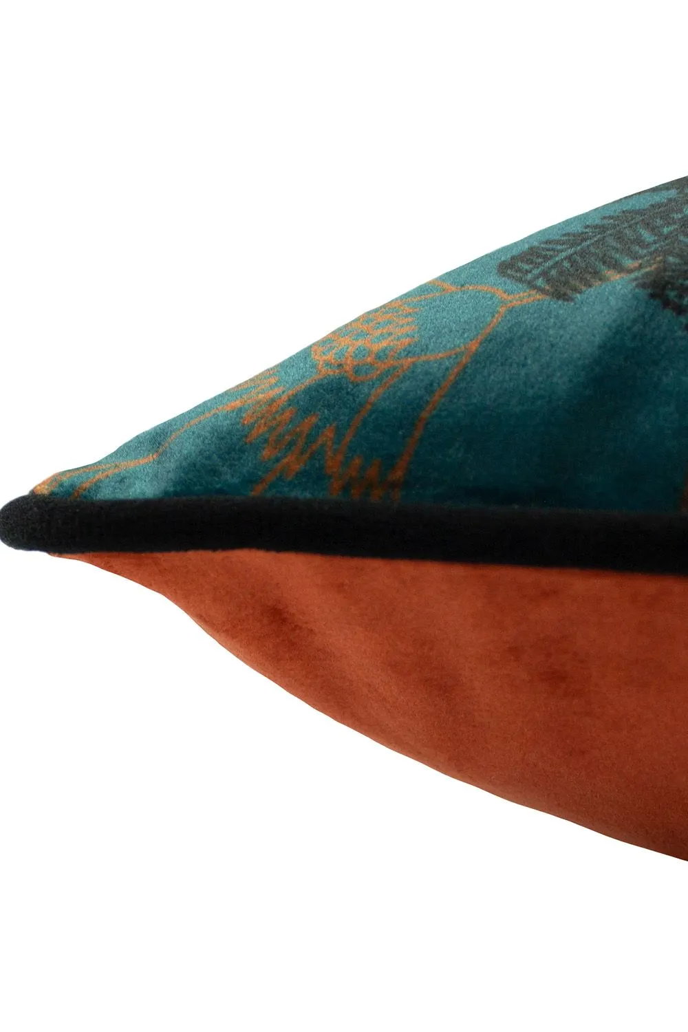 Paoletti Tropical Cheetah Printed Piped Cushion in Teal 4