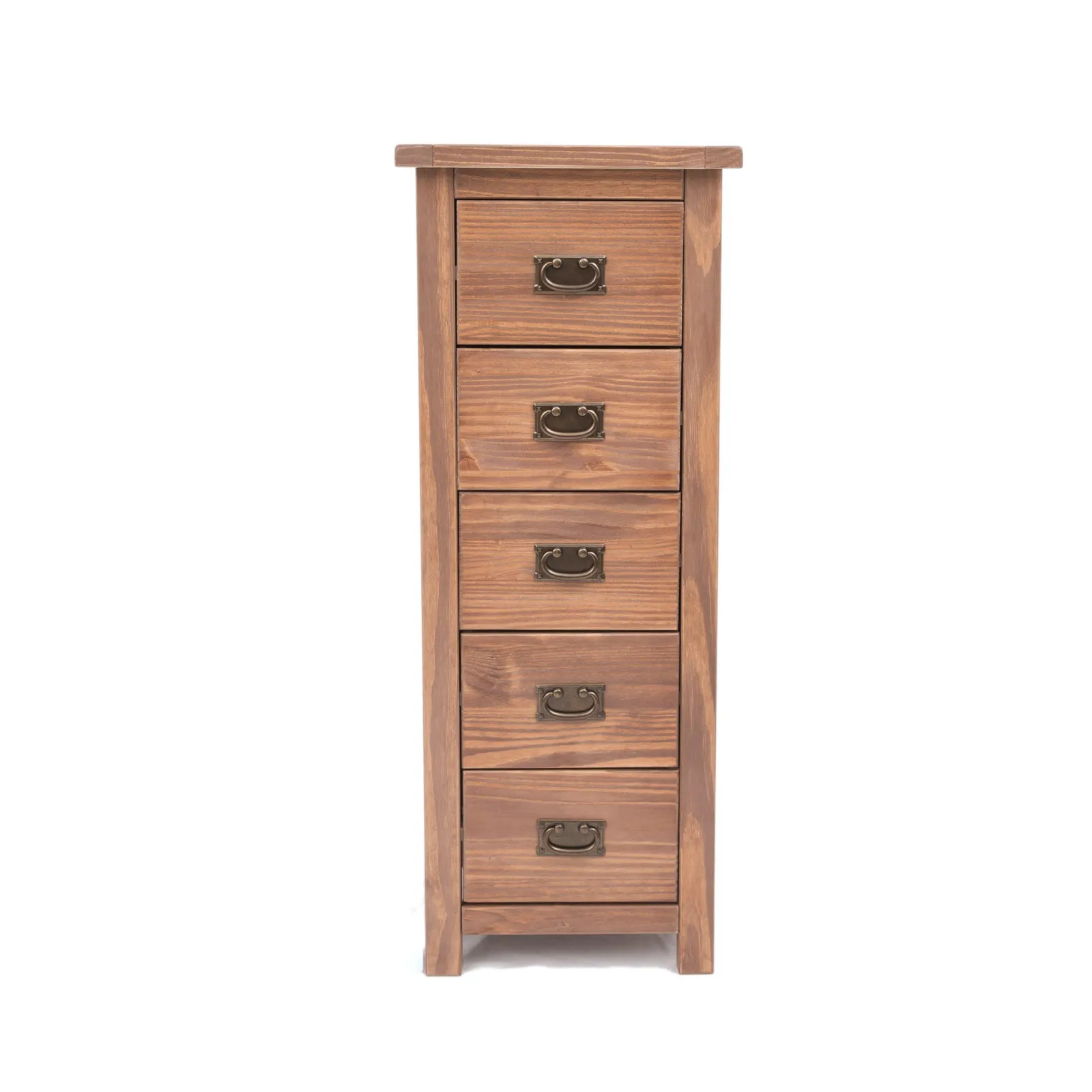 Cabinet Bits Padua 5 Drawer Narrow Chest of Drawers Bras Drop Handle in Brown 2