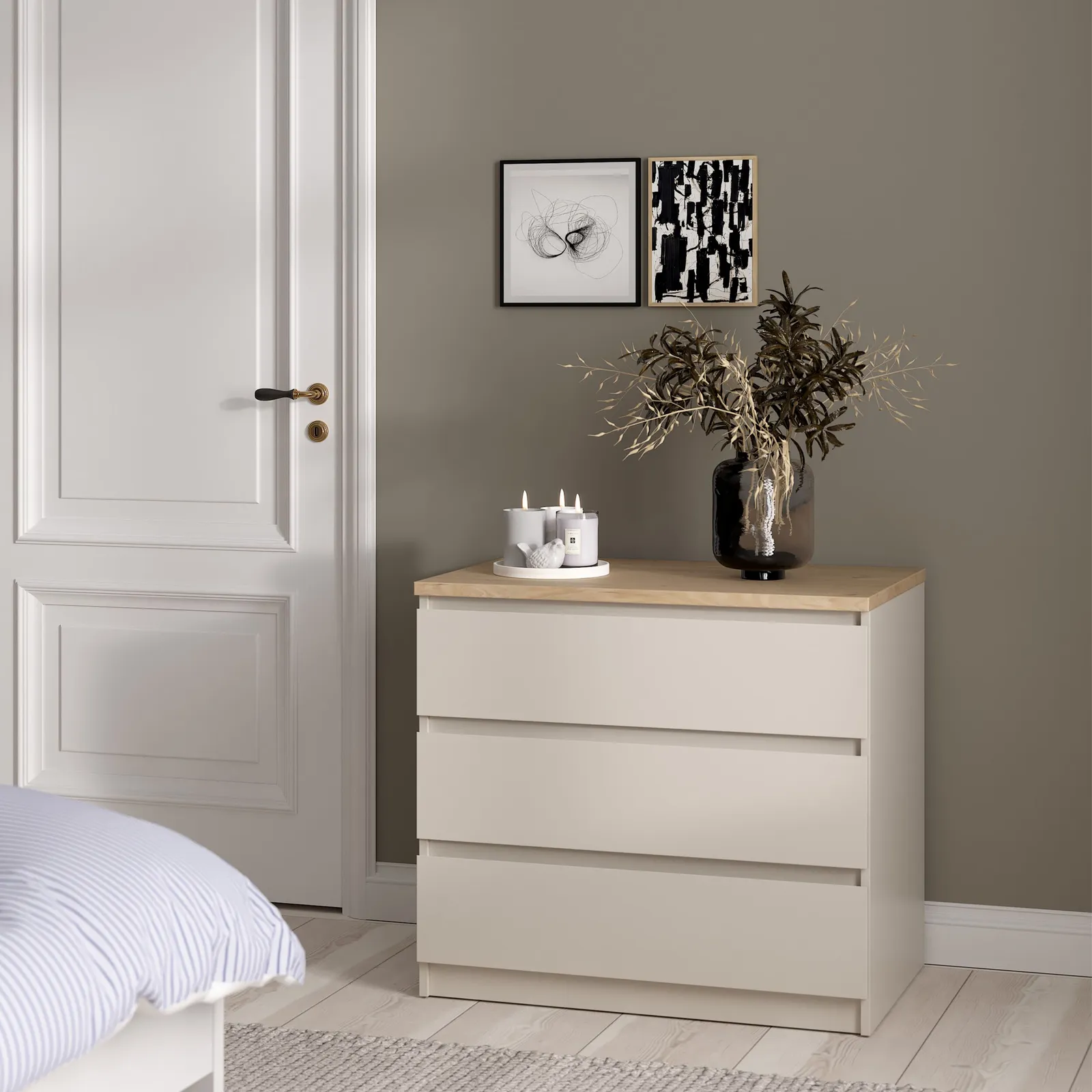 Furniture To Go Naia Chest of 3 Drawers in Beige 5
