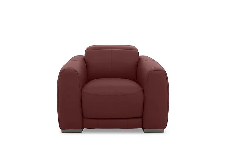 Edison Leather Chair - Deep Red