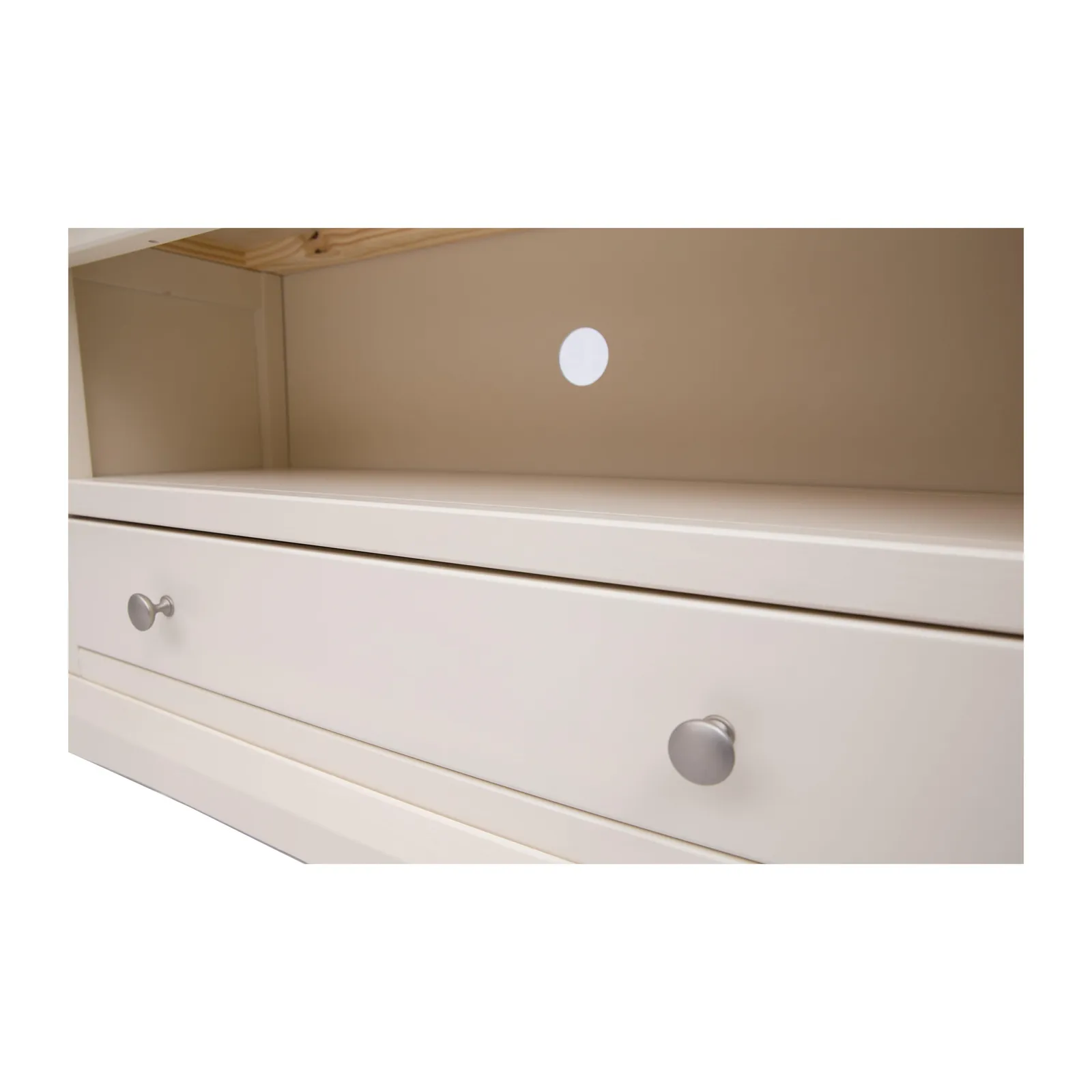 Cabinet Bits Castelli Off-White 1 Drawer TV Cabinet Chrome Knob 5