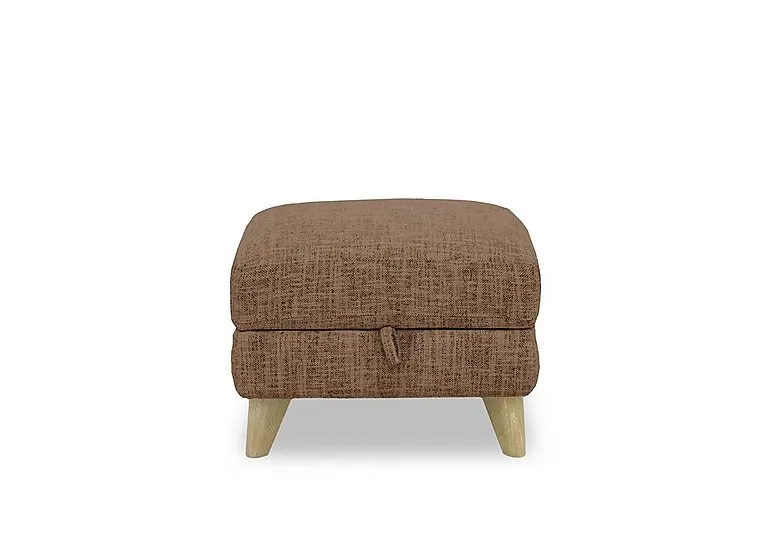 Malmo Fabric Storage Footstool - Light Brown