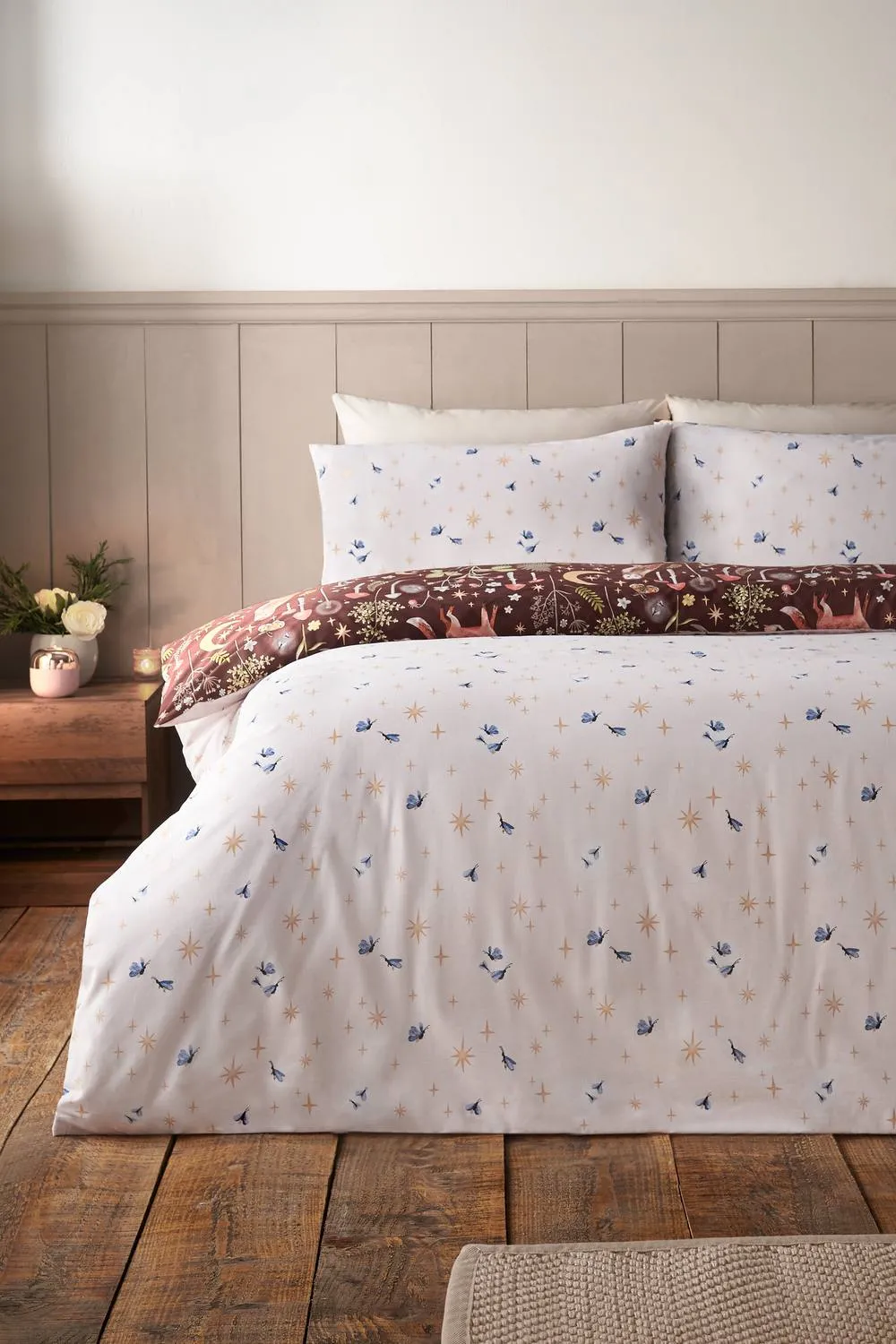 Catherine Lansfield 'Enchanted Twilight Animals' Reversible Duvet Cover Set in Chocolate 2