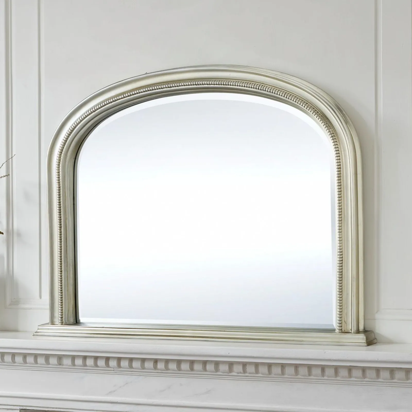 Yearn Mirrors Diana Overmantle Arched Silver Bevelled Mirror 4