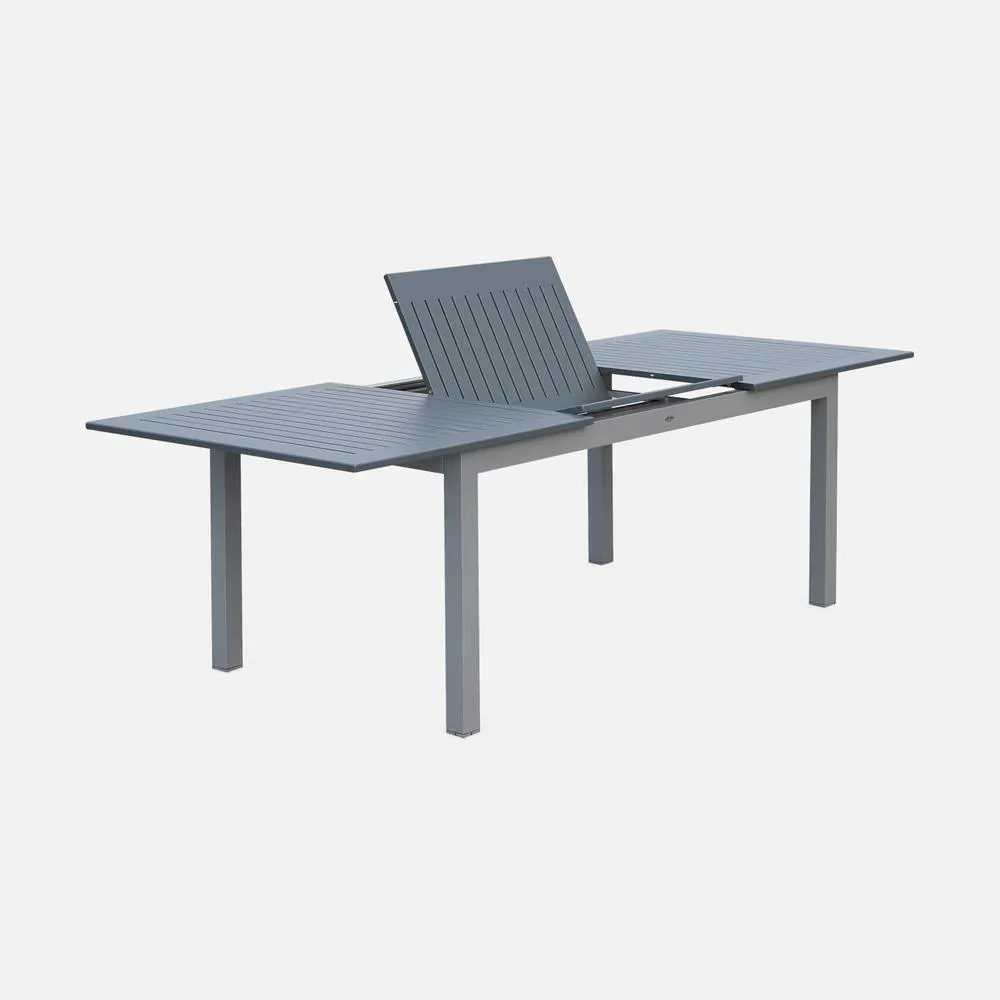 sweeek 8-seater Extendable Garden Table Aluminum in Grey 2
