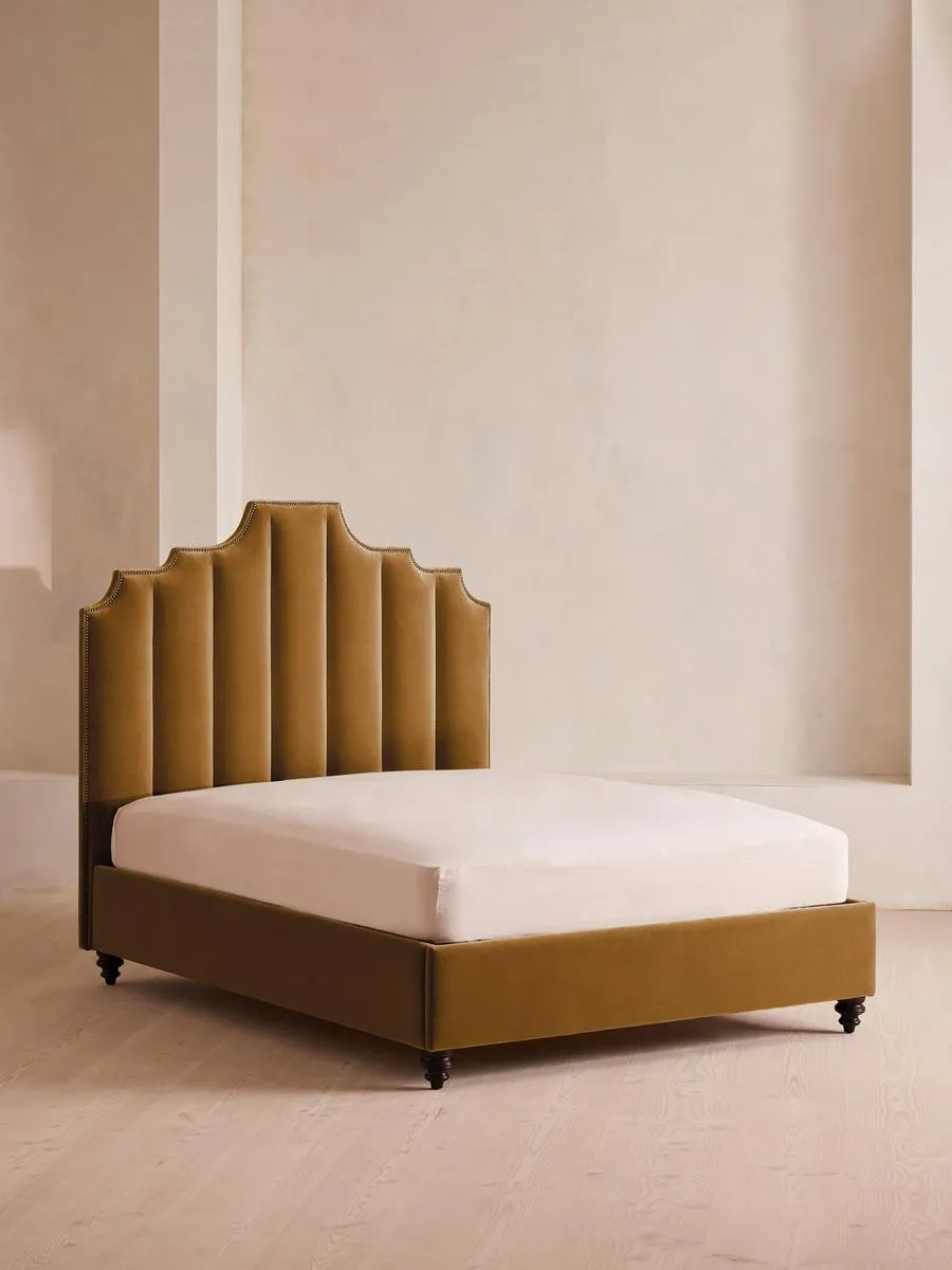 Gerrard Bed, Super King, Velvet, Mustard