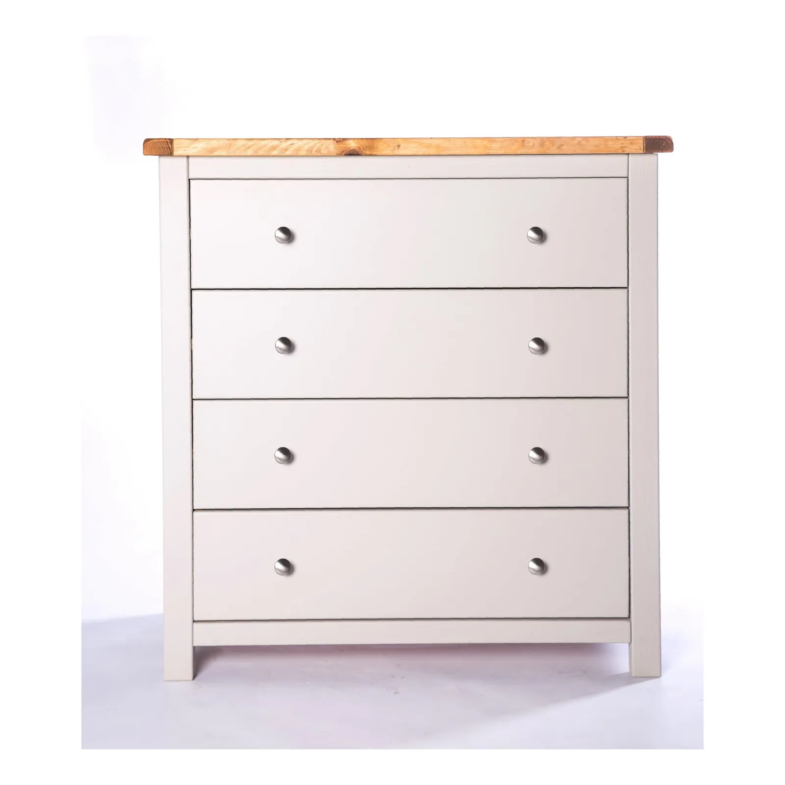 Cabinet Bits Argenta 4 Drawer Chest of Drawers Chrome Knob in Light Grey 2