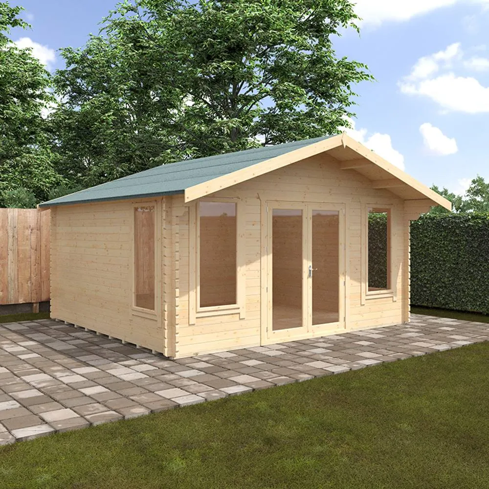 Buttercup Farm 14x16 The Sutton 44mm Cabin - L415 x W475 x H292.6 cm in Natural 2