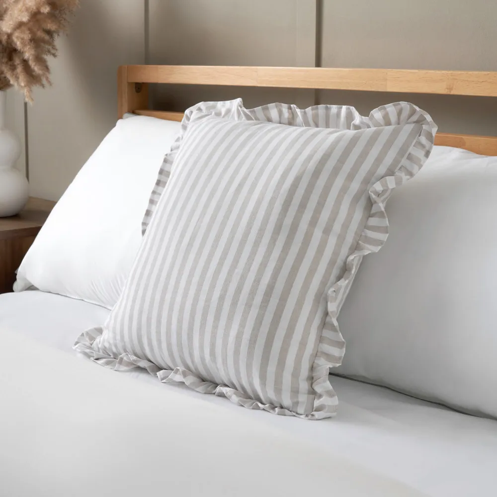 Rustic Stripe Cushion, Natural