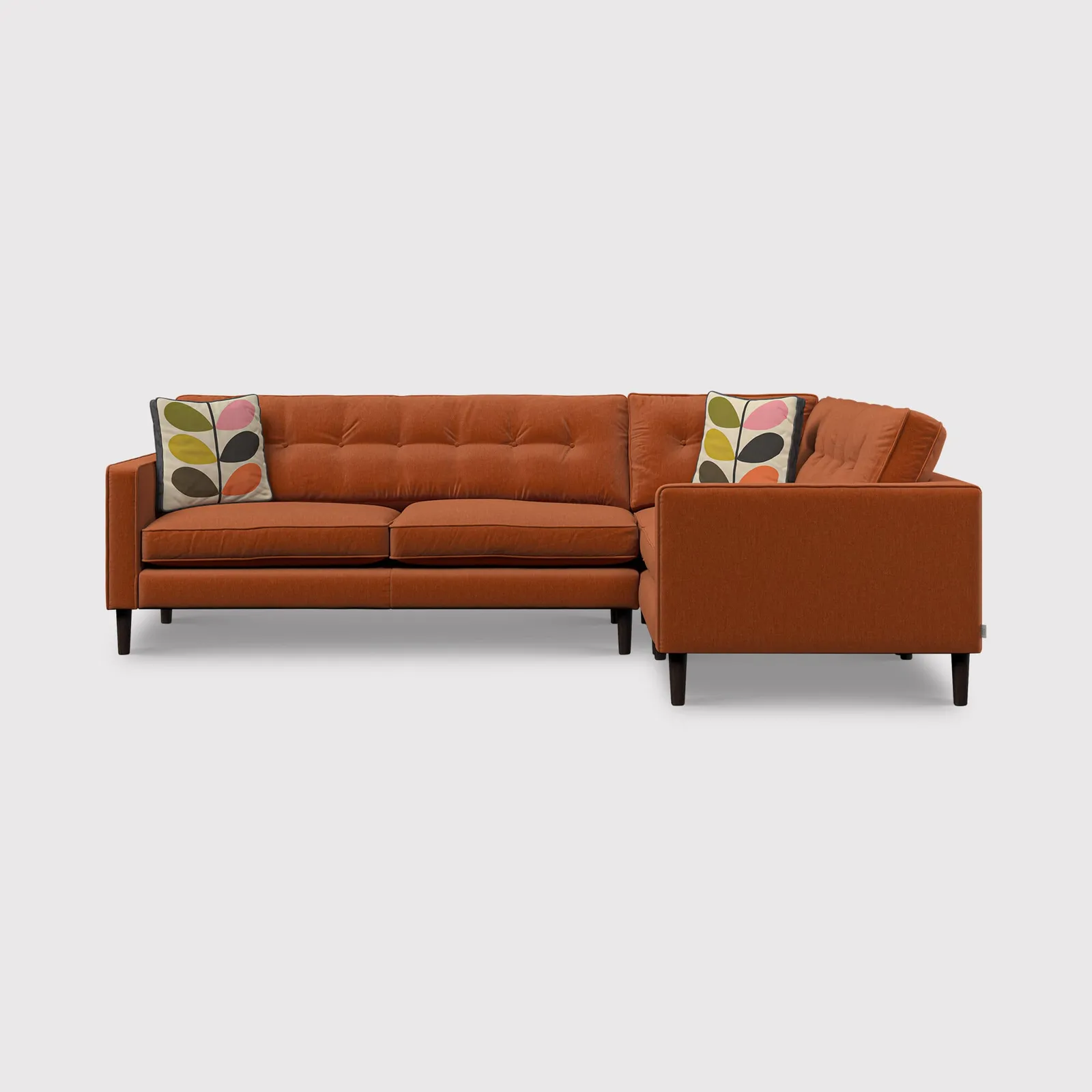 Orla Kiely Ebben Lhf Corner Sofa, Orange Fabric | Barker & Stonehouse
