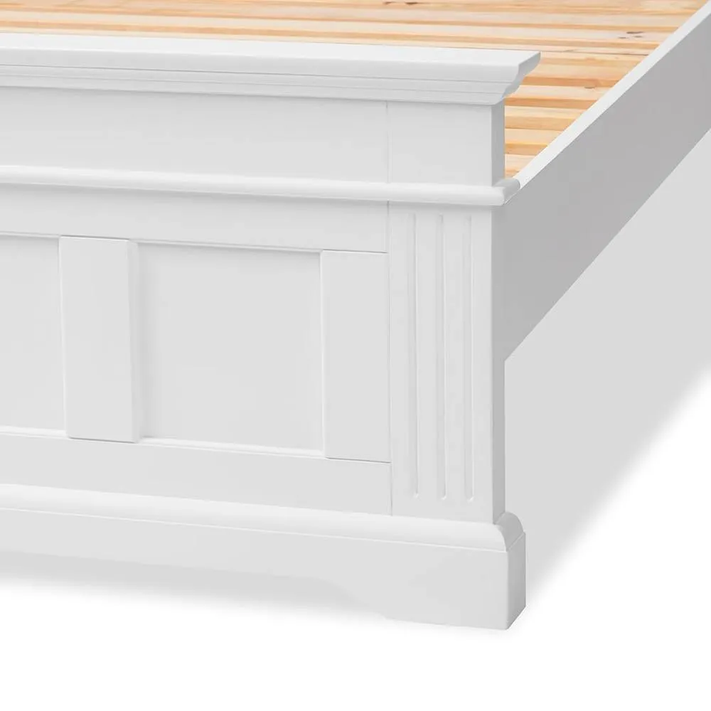 Statement Furniture Gainsborough White Wooden Double Bed Frame 4ft6 Hamptons Style 6