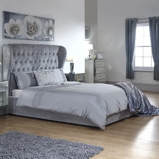 Toups Fabric Ottoman Storage Double Bed In Platinum