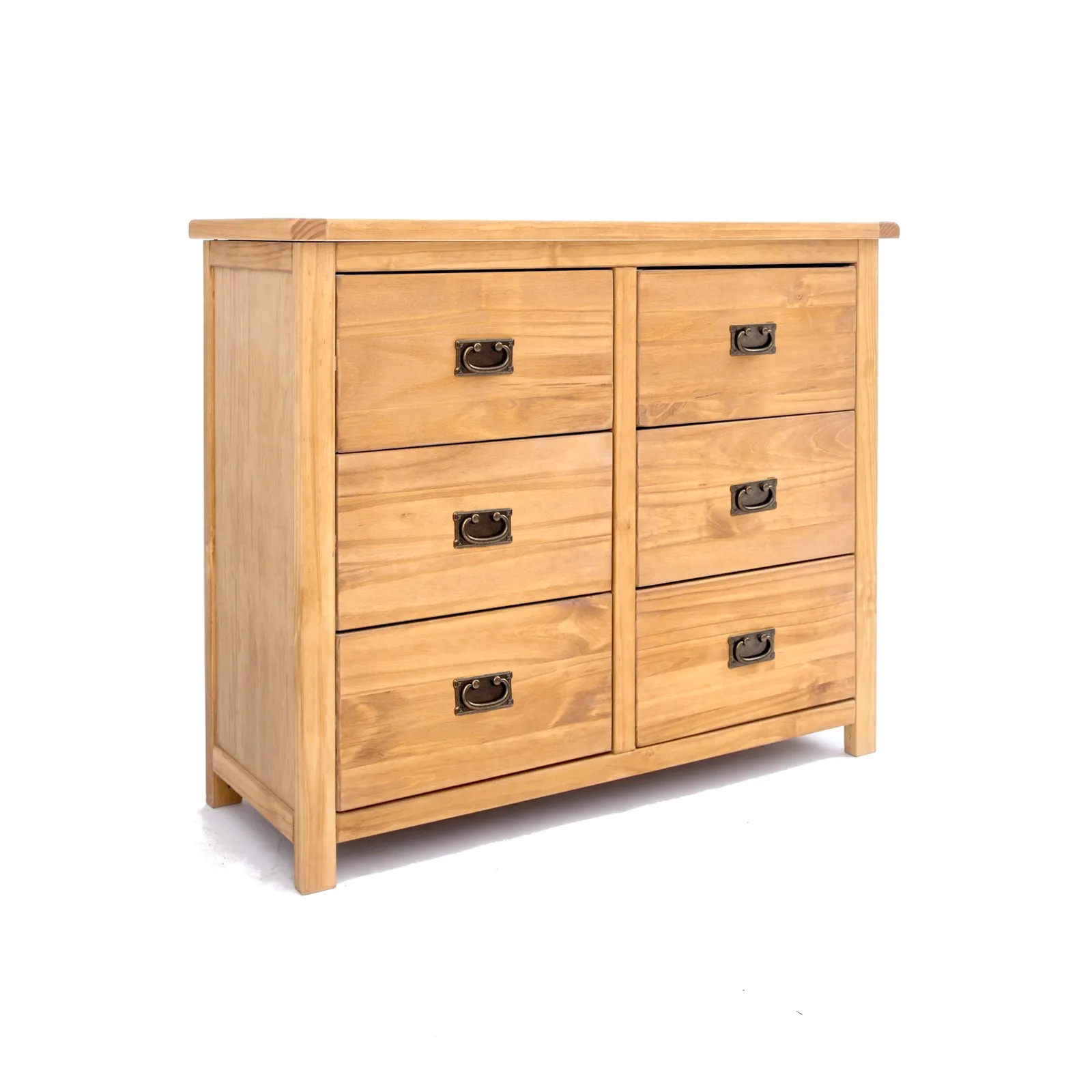 Cabinet Bits Lugo 6 Drawer Chest of Drawers Bras Drop Handle in Light Brown 2