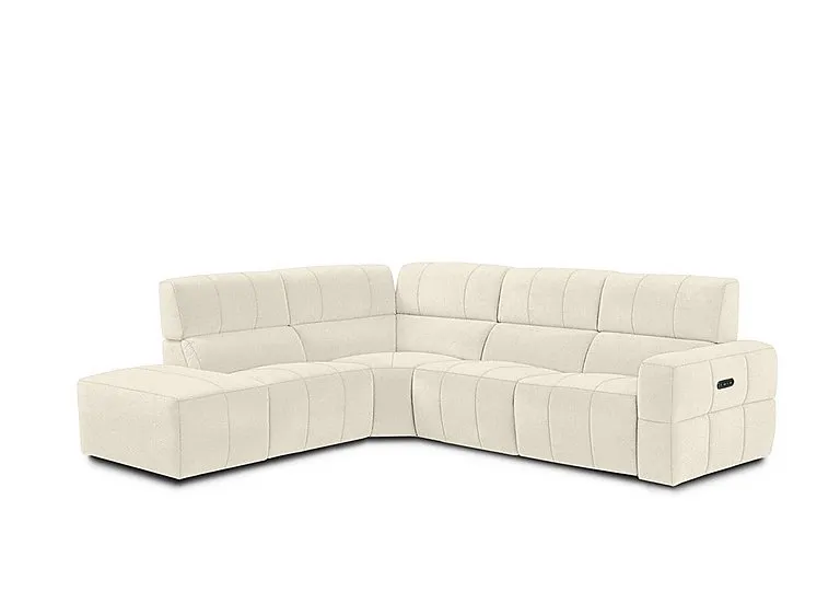 Cube Fabric Power Recliner Left Hand Facing Chaise End Sofa with Power Headrest
