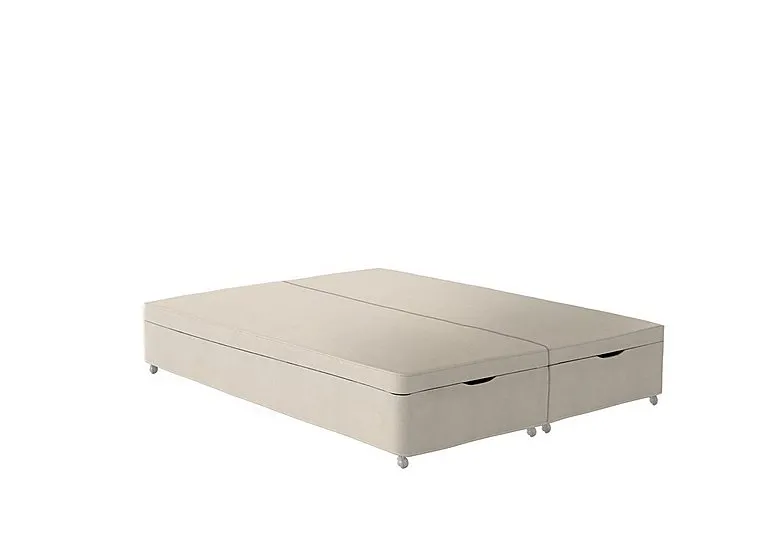 Europa End Lift Ottoman Divan Base - Double - Chain Weave Fawn