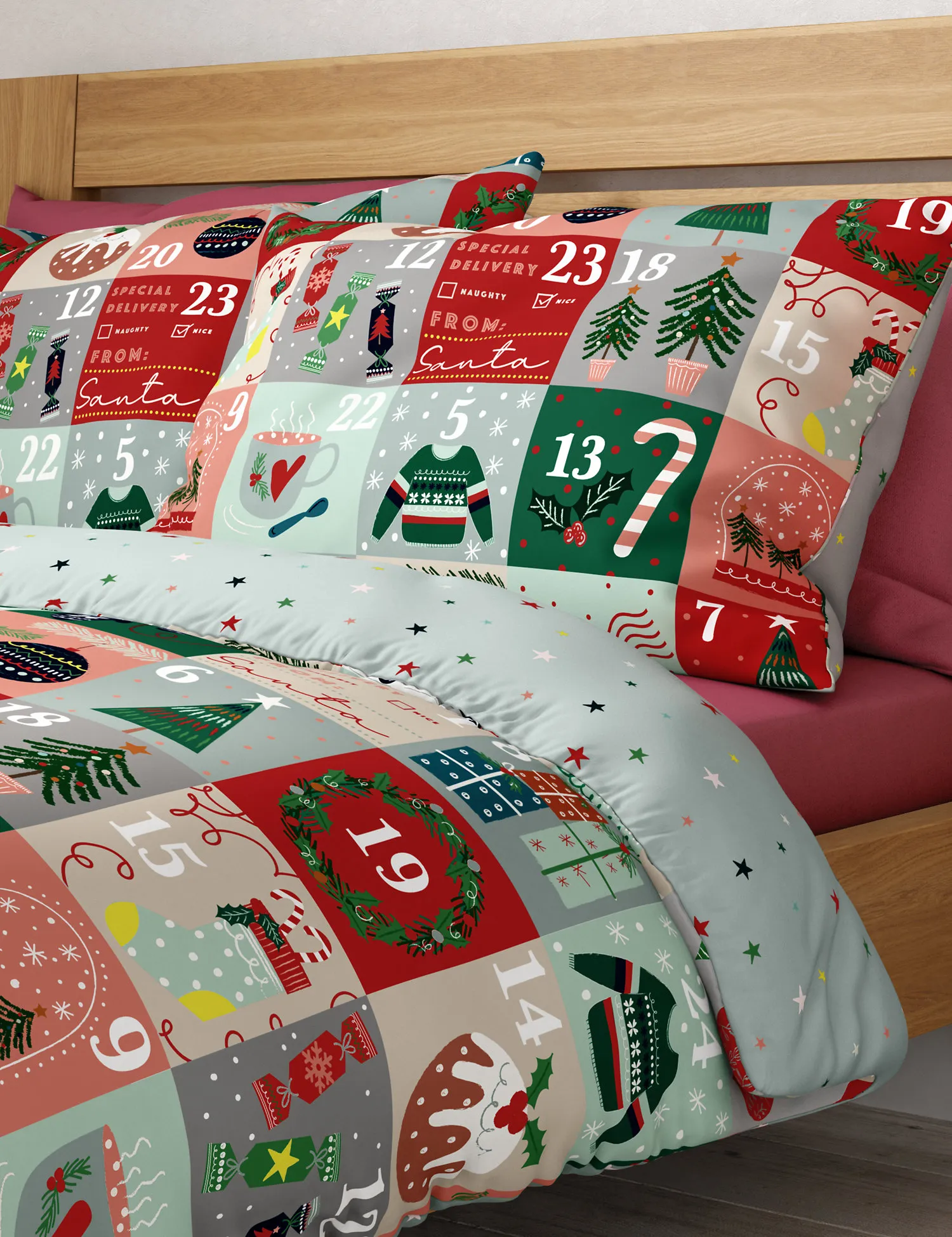M&S Cotton Rich Advent Calendar Bedding Set