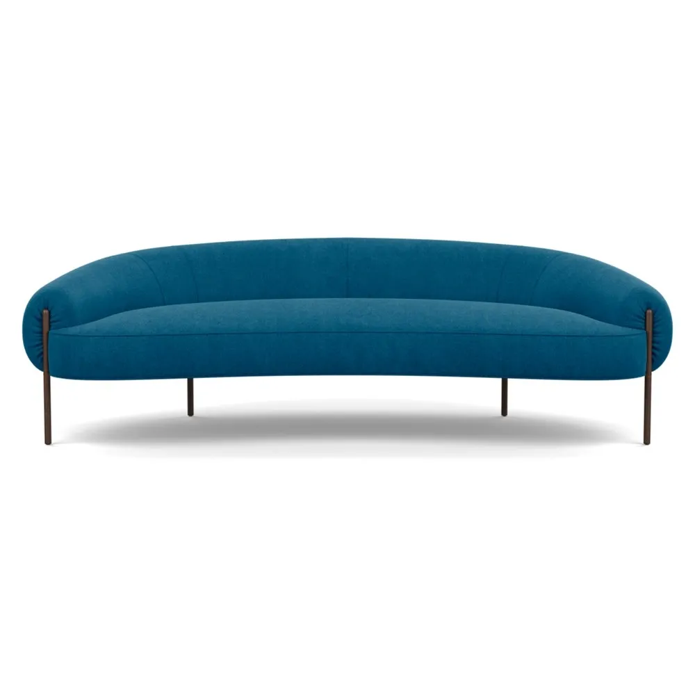 Heal's Isola 3 Seater Sofa St Moritz Wool Teal Bronze Feet 1