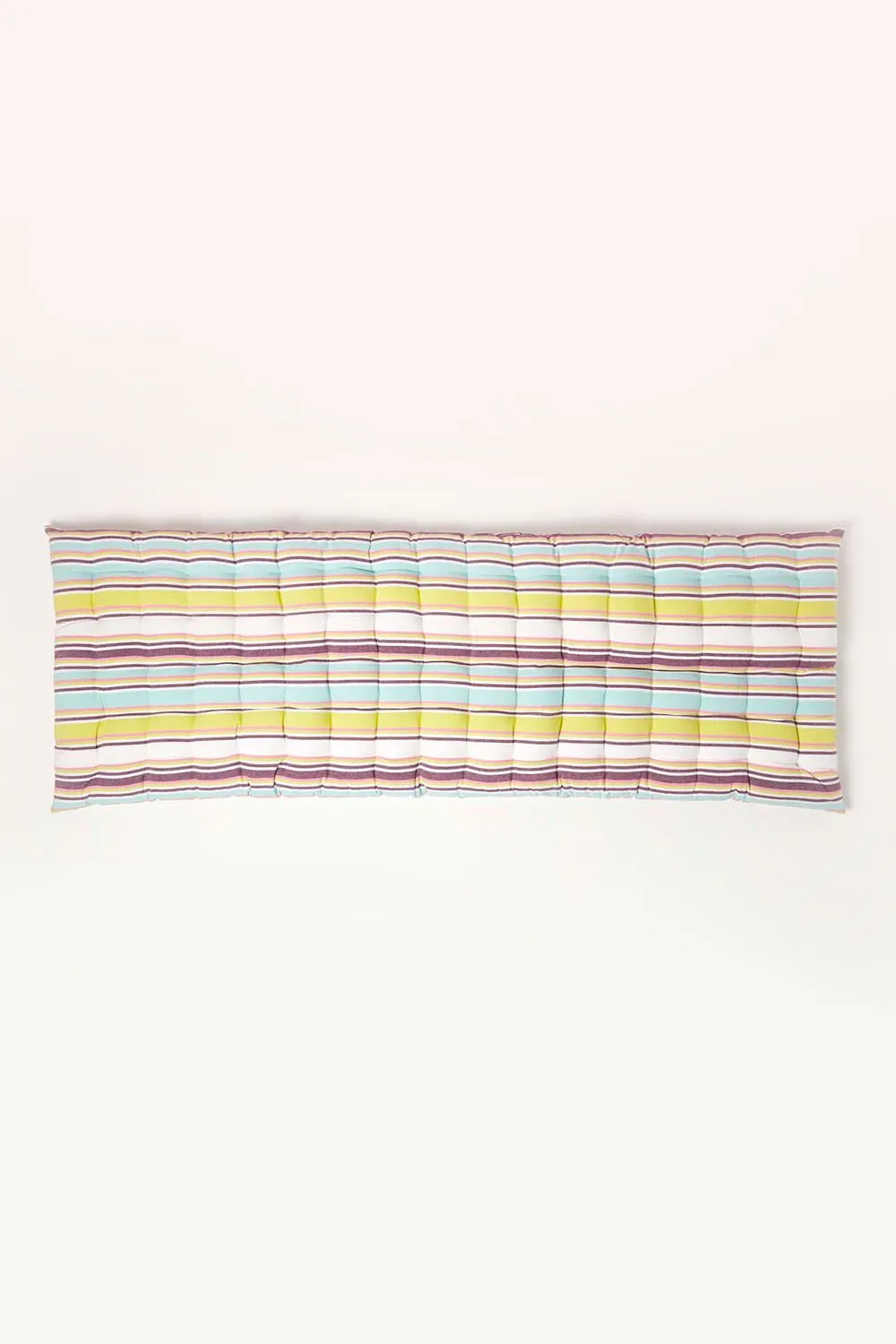 Homescapes Garden Bench Cushion Luxury 3 Seat Cotton Green Striped Indoor Outdoor Pad 3