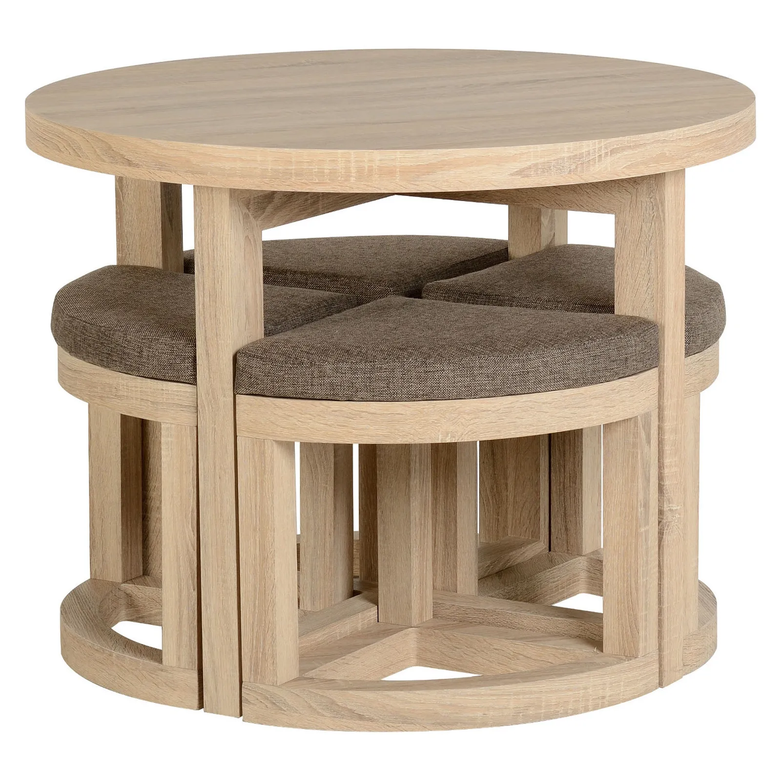 Cambourne 4 Seater Round Stowaway Dining Table with 4 Chairs