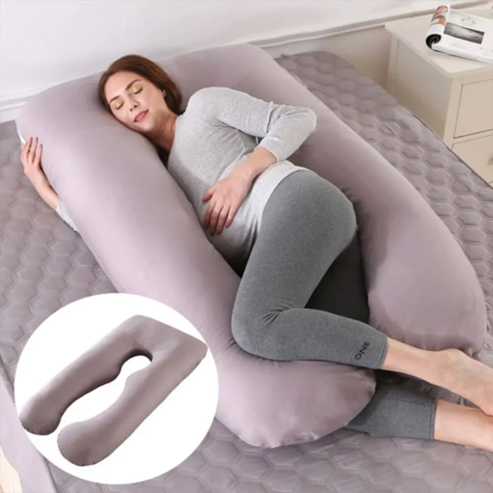 Havendro U Shaped Maternity Pregnancy Pillow wit Cover Sleeping Pillow in Grey