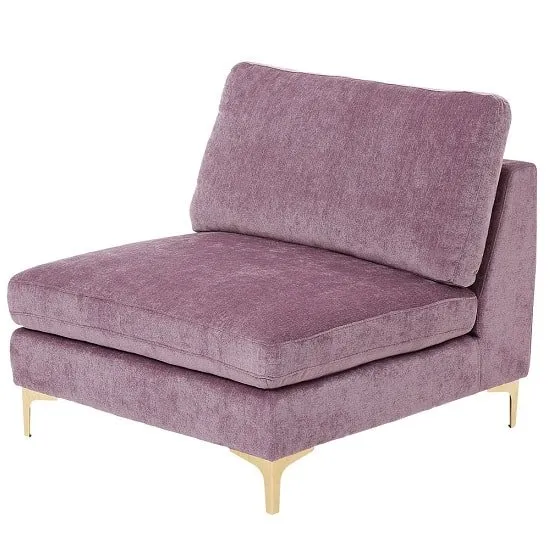 Meriva Modern Bedroom Chair In Plum With Gold Stainless Legs