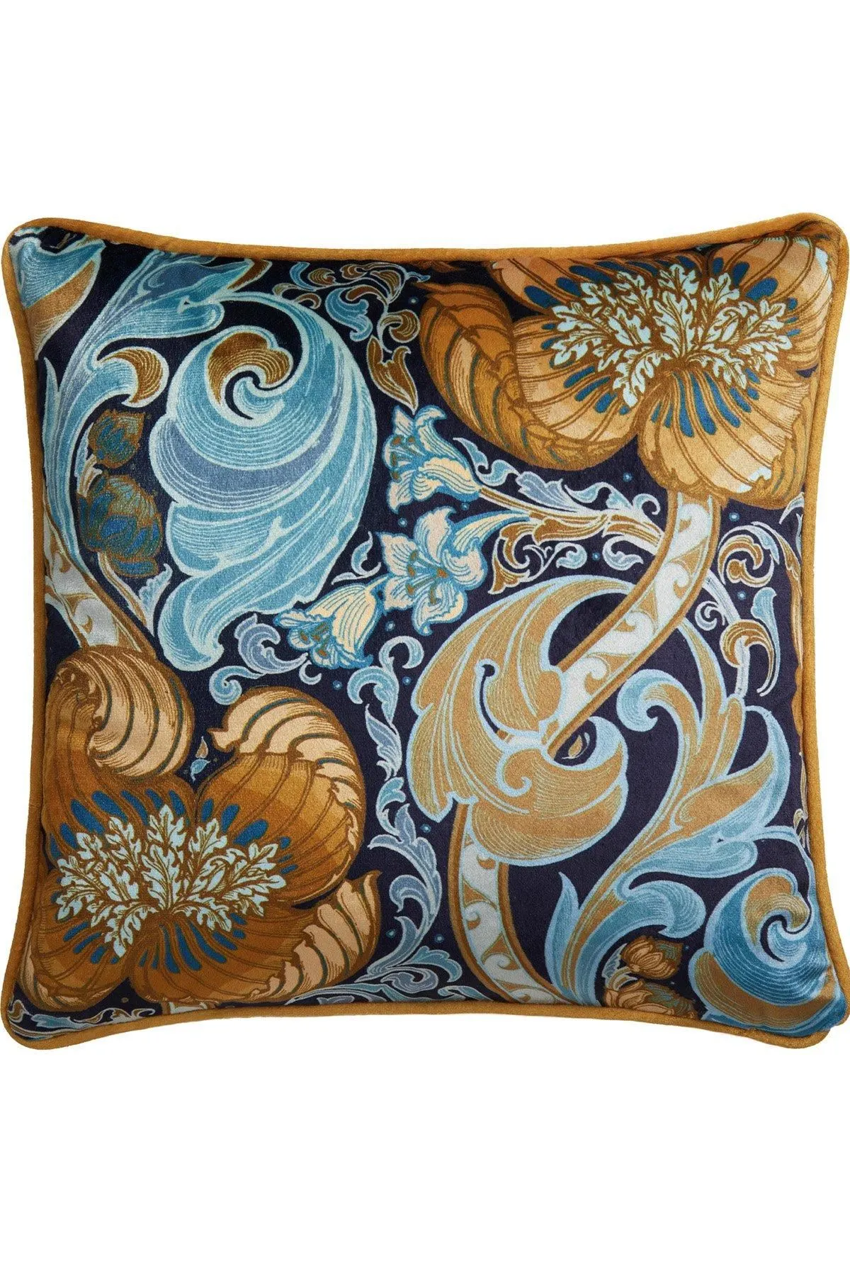 Laurence Llewelyn-Bowen 'Down the Dilly' Soft Touch Velvet Filled Cushion in Mustard 3