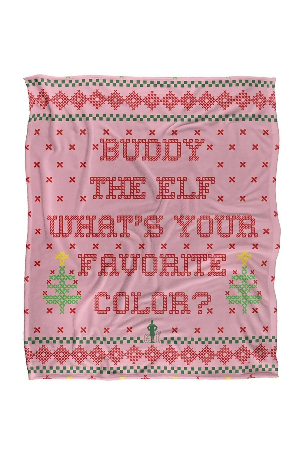 Warner Brothers Elf Blanket, 152x127 cm What's Your Favorite Color Soft Throw Blanket