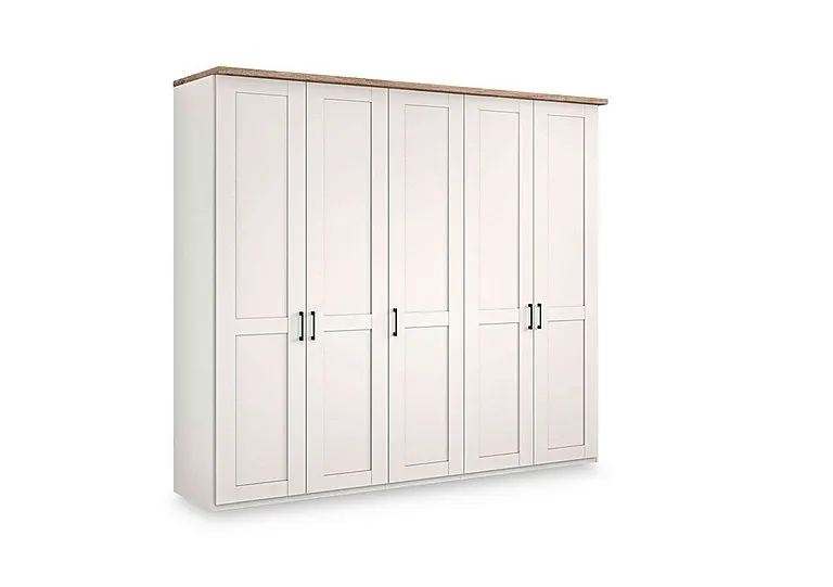 Adeline 5 Door Hinged Wardrobe - White