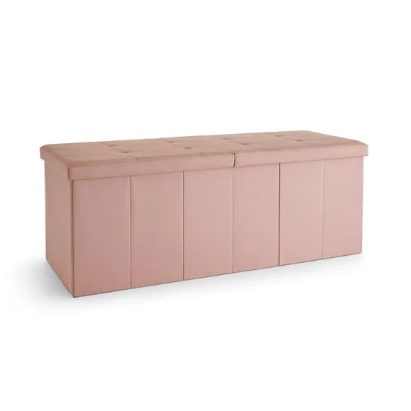 Faux Linen Bed Ottoman 3